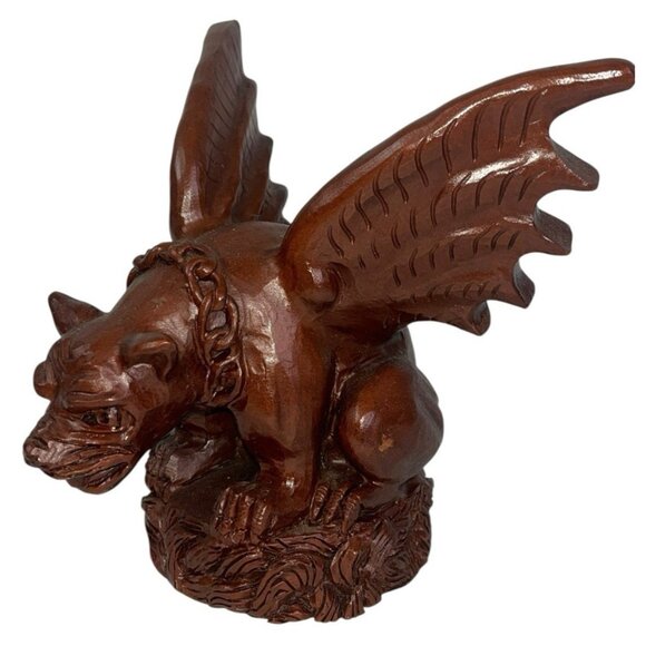 Vintage Gargoyle Figure Winged Dog 1996 Red Mill Statue Figurine Halloween - Picture 1 of 9